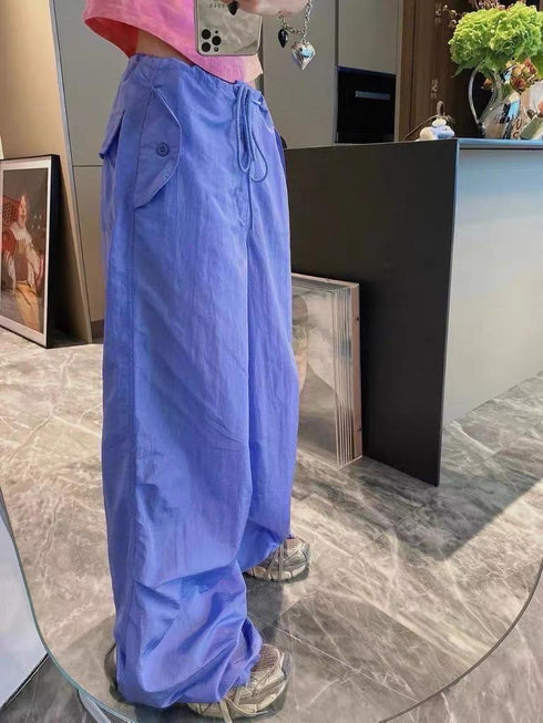 HELLO FASHION Parachute Baggy Cargo Pants